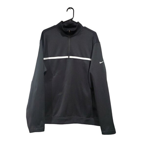 Nike Golf Therma-Fit Men's Black 1/4 Zip Pullover Sweatshirt Top Size L - Picture 1 of 8